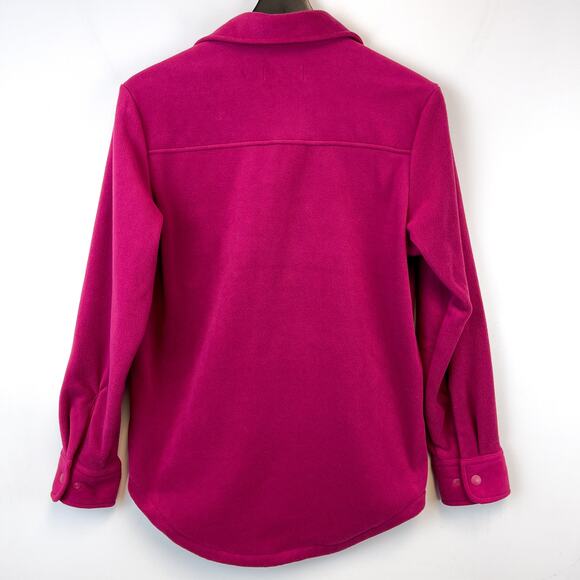 TNA Aritzia XS Sno Polar Button Down Shirt Pink Fleece - Picture 7 of 10